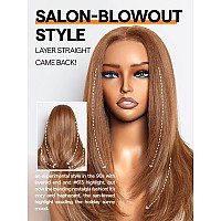 Gorgius Ombre Brown Wig With Blonde Highlights Glueless Straight Wig Crafted With Stylearchive Technology Premium Fiber Remy