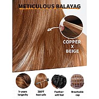 Gorgius Ombre Brown Wig With Blonde Highlights Glueless Straight Wig Crafted With Stylearchive Technology Premium Fiber Remy