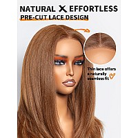 Gorgius Ombre Brown Wig With Blonde Highlights Glueless Straight Wig Crafted With Stylearchive Technology Premium Fiber Remy