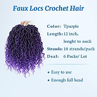 Forevery Goddess Locs Crochet Hair 12 Inch Goddess Faux Locs Crochet Hair For Black Women 6 Packs Pre Looped Crochet Hair With C