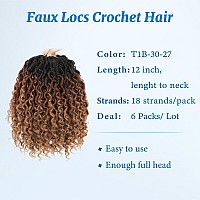 Forevery Goddess Locs Crochet Hair 12 Inch Goddess Faux Locs Crochet Hair For Black Women 6 Packs Boho Crochet Locs With Curly E