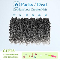 Forevery Faux Locs Crochet Hair 12 Inch Goddess Locs Crochet Hair 6 Packs Prelooped Crochet Hair For Black Women Grey Crochet Lo