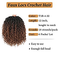 Forevery Faux Locs Crochet Hair 12 Inch Goddess Locs Crochet Hair 6Packs Crochet Locs With Curly Ends Prelooped Crochet Hair Fo