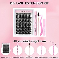 Diy Lash Extension Kit Bond And Seal Lash Glue Remover 300 Pcs 50D Lash Clusters Kit Mascara Wands Eyelash Extension Kit Eyelash