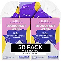 Fomin Travel Deodorant Wipes 30 Count Calming Lavender And Chamomile Ph Balanced Hypoallergenic Mini Deodorant Wipes For