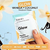 Fomin Travel Deodorant Wipes 30 Count Glowing Coconut And Vanilla Ph Balanced Hypoallergenic Mini Deodorant Wipes For Wom