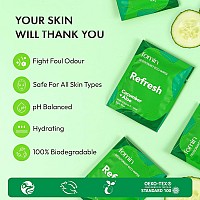 Fomin Travel Deodorant Wipes 30 Count Refreshing Cucumber And Aloe Ph Balanced Hypoallergenic Mini Deodorant Wipes For Wo