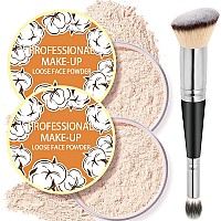 2Pcs Loose Face Powder Oil Control Minimizes Pores And Fine Lines Loose Baking Face Setting Powder Makeup Oil Control Soft Fo