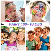 Aolikoko 26 Colors Face Body Paint Palette Kithalloween Makeup Kit Face Painting Kit Professionalwith 10 Brushes30 Pcs Sti