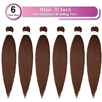 Brown Braiding Hair Pre Stretched Brown Easy Pre Stretched Braids Professional Synthetic Braiding Hair 6 Pcslot 26 Inches Hot W