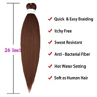 Brown Braiding Hair Pre Stretched Brown Easy Pre Stretched Braids Professional Synthetic Braiding Hair 6 Pcslot 26 Inches Hot W