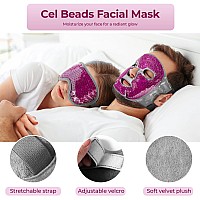 Cooling Eye Mask Ice Face Mask Gel Beads Hot Cold Compress Reusable Ice Face Eye Mask Under Eye Patches Ice Pack Set Cold