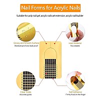 Yokilly Nail Forms For Acrylic Nails 100Pcs Nail Forms For Polygel Nail Tips Guide Nail Forms For Builder Gel Nail Forms Roll