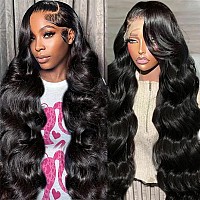 Urno Ble 13X4 Body Wave Lace Front Wigs Human Hair Pre Plucked With Baby Hair 180 Density 13X4 Hd Transparent Lace Front Wigs F