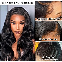 Urno Ble 13X4 Body Wave Lace Front Wigs Human Hair Pre Plucked With Baby Hair 180 Density 13X4 Hd Transparent Lace Front Wigs F