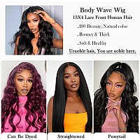 Urno Ble 13X4 Body Wave Lace Front Wigs Human Hair Pre Plucked With Baby Hair 180 Density 13X4 Hd Transparent Lace Front Wigs F