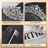 Sparkling Crystal Princess Tiara For Women Crown Queen Fashion Headband For Wedding Birthday Bride Bridal Prom Party Valentines