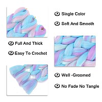 Afnote Rainbow Braiding Hair Extension 24 Inch 3 Packs Synthetic Profession Jumbo Braid In Hair Extensions 4 Tone Crochet Colore