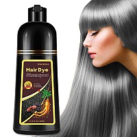 Silver Gray Hair Dye Shampoo 3 In 1 Root Touchup Grey Hair Coverage For Women Men Natural Hair Color Lasts Up To 3 Weeks