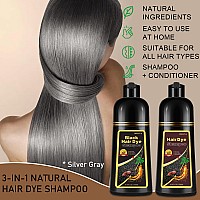 Silver Gray Hair Dye Shampoo 3 In 1 Root Touchup Grey Hair Coverage For Women Men Natural Hair Color Lasts Up To 3 Weeks