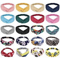 Yariew 20 Pack Hairbands For Women Boho Headbands Non Slip Hair Bands Fashion Floral Bandeau Headbands Twisted Head Wrap Hai