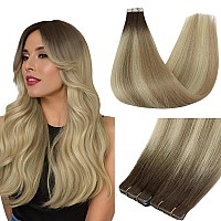 Full Shine Virgin Tape In Hair Extensions Human Hair 5Pcs Color 21822 Balayage Injection Tape In Extensions 18 Inch Machine Re