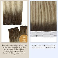 Full Shine Virgin Tape In Hair Extensions Human Hair 5Pcs Color 21822 Balayage Injection Tape In Extensions 18 Inch Machine Re