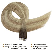 Full Shine Virgin Tape In Hair Extensions Human Hair 5Pcs Color 21822 Balayage Injection Tape In Extensions 18 Inch Machine Re