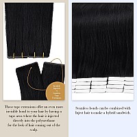 Full Shine Insert Hair Extensions Tape In 5Pcs Black Intact Tape In Hair Extensions Color 1 Black Virgin Hair Extensions Seamles