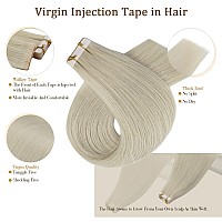 Full Shine Injected Tape Hair Extensions 5Pcs Color 1000 Blonde Virgin Intact Tape In Hair Extensions Seamless Skin Weft Tape In