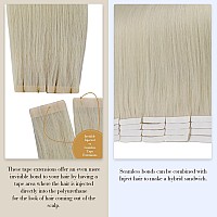 Full Shine Injected Tape Hair Extensions 5Pcs Color 1000 Blonde Virgin Intact Tape In Hair Extensions Seamless Skin Weft Tape In