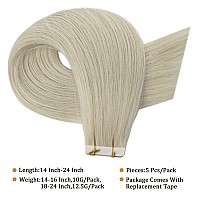 Full Shine Injected Tape Hair Extensions 5Pcs Color 1000 Blonde Virgin Intact Tape In Hair Extensions Seamless Skin Weft Tape In