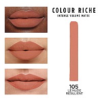 Loral Paris Colour Riche Intense Volume Matte Lipstick Lip Makeup Infused With Hyaluronic Acid For Up To 16Hr Wear Le Nude R