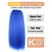 Kavsorapi Blue Braiding Hair 20 Inch Pre Stretched Hair Colored Short Straight Crochet Braids Yaki Texture Synthetic Hair 3 Pack