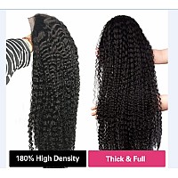 Qangelabeauty 13X4 Human Hair Lace Front Wigs For Black Women 180 Density Brazilian Deep Wave Hd Transparent Lace Front Wig Wit