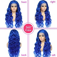 Lotulo Blue Lace Front Wig Human Hair 13X4 Lace Front Wigs Human Hair Pre Plucked With Baby Hair 180 Density Body Wave Colore