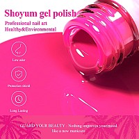 Shoyum Gel Nail Polish 1Pcs 15Ml Hot Pink Gel Polish Bright Summer Neon Colors Gel Polish Soak Off Starters Nail Art Salon Mani