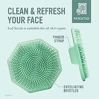 Sud Scrub Antimicrobial Silicone Face Scrubber 1 Pack Gentle Face Exfoliator For Sensitive Skin Eco Friendly Facial Cleansing