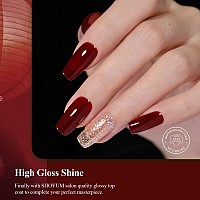 Shoyum 15Ml Dark Red Gel Nail Polish Claretred Color Soak Off Uv Led Nail Gel Polish Nail Art Starter Manicure Salon Diy At Ho