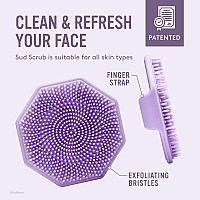 Sud Scrub Antimicrobial Silicone Face Scrubber 1 Pack Gentle Face Exfoliator For Sensitive Skin Eco Friendly Facial Cleansing