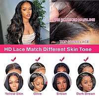 Aaliweya 34Inch Closure Wigs 5X5 Body Wave Hd Lace Closure Wig Human Hair For Women 150 Density Glueless Body Wave 5X5 Lace Fron