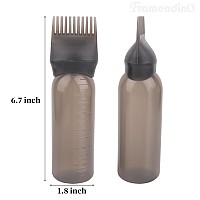 Framendino 2 Pack Clear Black Applicator Bottle Oil Bottles With Graduated For Hair Color Dye