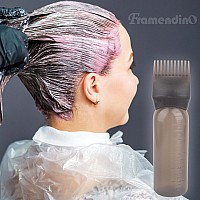 Framendino 2 Pack Clear Black Applicator Bottle Oil Bottles With Graduated For Hair Color Dye