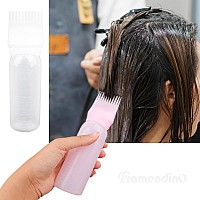 Framendino 2 Pack Root Comb Applicator Bottle Squeeze Hair Dye Bottles With Scalp Pink White