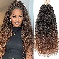 Goddess Locs Crochet Hair Brown 24 Inch 7 Packs Long Faux Locs Crochet Hair Soft Crochet Locs Boho Locs Crochet Hair Synthetic H