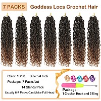 Goddess Locs Crochet Hair Brown 24 Inch 7 Packs Long Faux Locs Crochet Hair Soft Crochet Locs Boho Locs Crochet Hair Synthetic H