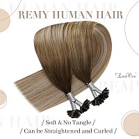 Laavoo U Tip Hair Extensions Balayage Ktip Human Hair Extensions Medium Brown Ombre Golden Blonde Mix Platinum Blonde K Tip Hair