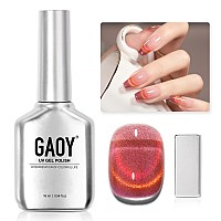 Gaoy Cat Eye Gel Nail Polish 16Ml Glitter Holographic Nail Polish With Magnet Reflective Translucent Uv Gel 2031 Vintage Burg