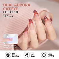 Gaoy Cat Eye Gel Nail Polish 16Ml Glitter Holographic Nail Polish With Magnet Reflective Translucent Uv Gel 2031 Vintage Burg