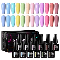 Meet Across Pastel Gel Nail Polish Set Spring Summer Gel Polish Macaron Candy Sweet Color Soft Pink Yellow Blue Gel Polish Kit S